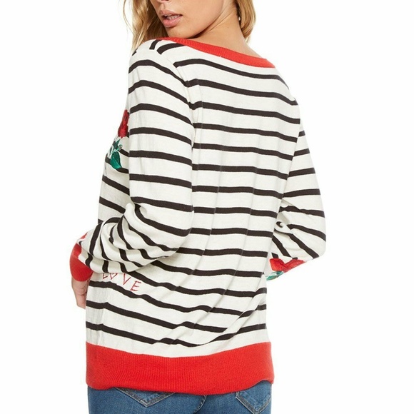 Chaser Black & White Striped Garden Knit Sweater - Picture 2 of 11